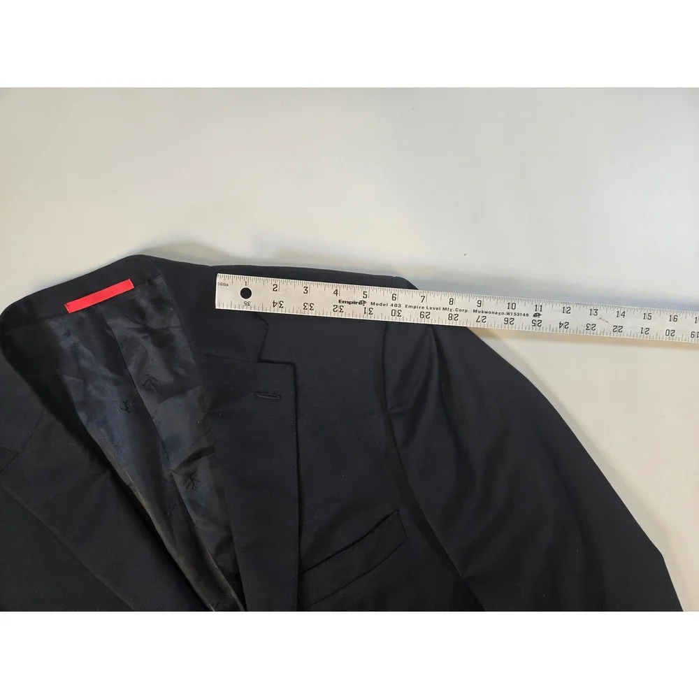 Isaia Napoli Aquaspider Blazer Mens 58 8R Black Wool Sport Coat Made In Italy